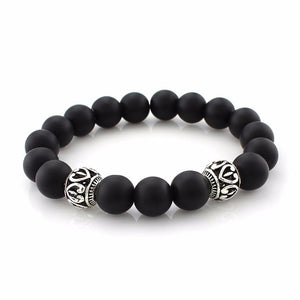 Wholesale 2017 New Arrival Mens Beaded Jewelry 8mm Black Matte Stone Beads Bracelets