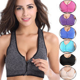 WANAYOU 7 Colors Women Zipper Push Up Sports Bras,Padded Wirefree