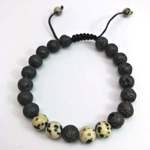 Lava Stone Bead adjustable Bracelet Men 8mm Tibetan Buddha Yoga Mala Rosary