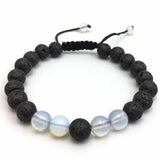 Lava Stone Bead adjustable Bracelet Men 8mm Tibetan Buddha Yoga Mala Rosary