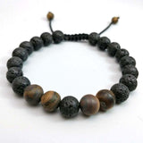 Lava Stone Bead adjustable Bracelet Men 8mm Tibetan Buddha Yoga Mala Rosary