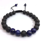 Lava Stone Bead adjustable Bracelet Men 8mm Tibetan Buddha Yoga Mala Rosary