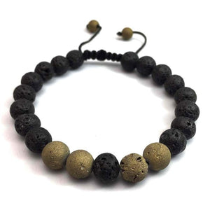Lava Stone Bead adjustable Bracelet Men 8mm Tibetan Buddha Yoga Mala Rosary