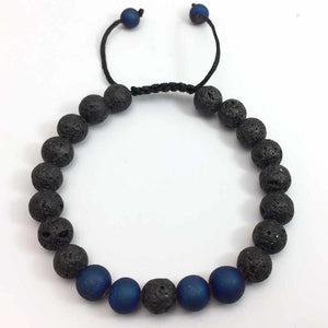 Lava Stone Bead adjustable Bracelet Men 8mm Tibetan Buddha Yoga Mala Rosary