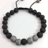 Lava Stone Bead adjustable Bracelet Men 8mm Tibetan Buddha Yoga Mala Rosary