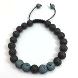 Lava Stone Bead adjustable Bracelet Men 8mm Tibetan Buddha Yoga Mala Rosary