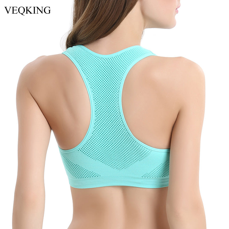 VEQKING Women Breathable Sports Bra,Absorb Sweat Shockproof Padded Sleeping