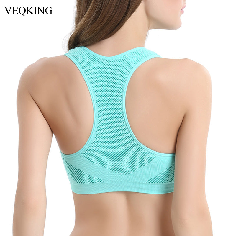 Mesh Hollow Out Breathable Yoga Bras Sports Bra Fitness Shockproof