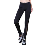 Women Yoga Pants Pocket High Waist Sexy Skinny Leggings Patchwork Mesh Push Up
