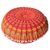 Big 80CM Mandala flower floor pillow cover ornament Round Bohemian Meditation Cushion