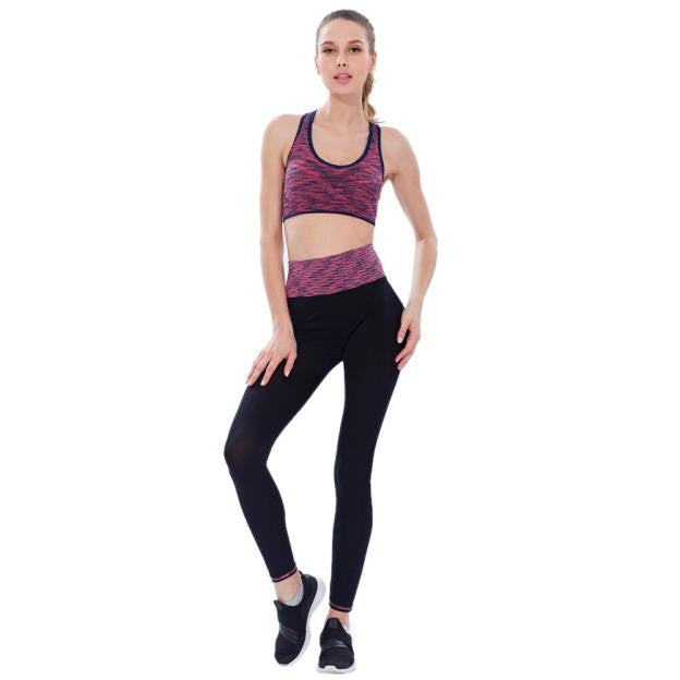 Women Athletic Gym Yoga Clothes Running Yoga Fitness Sports Suits Blue L