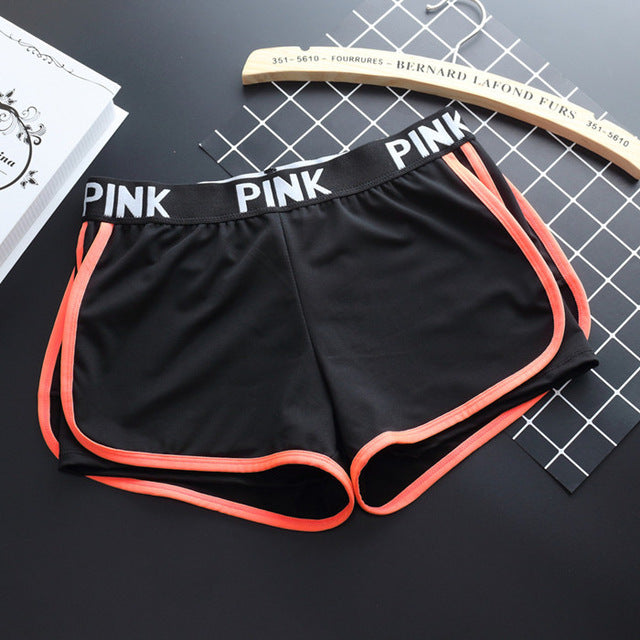 2017 Letter PINK Sports Gym Shorts Women Yoga Shorts Push Hips Sexy