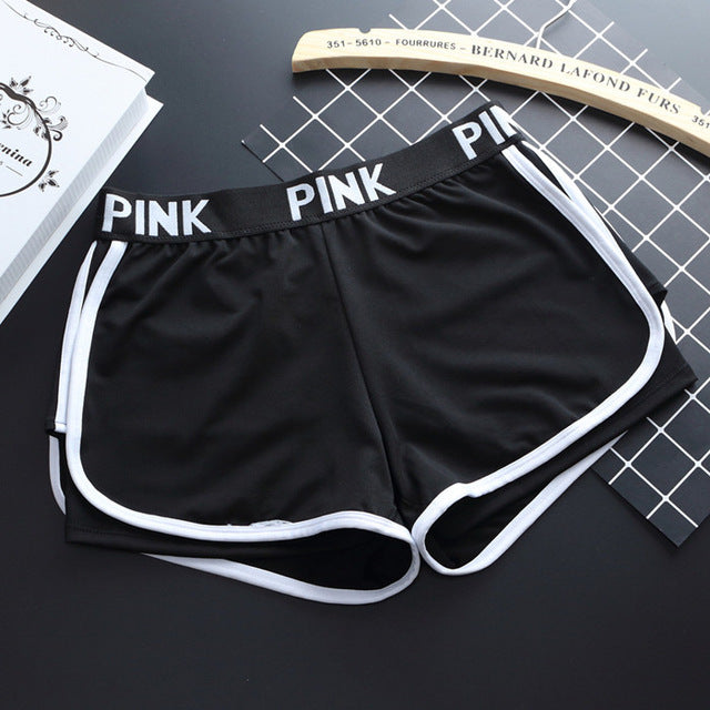 2017 Letter PINK Sports Gym Shorts Women Yoga Shorts Push Hips Sexy