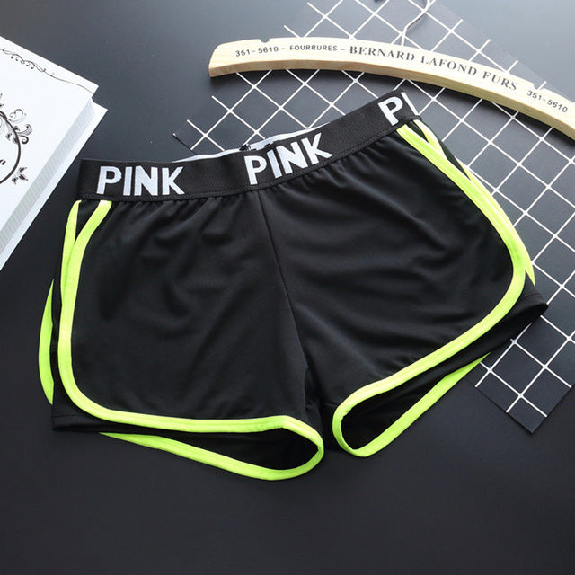 2017 Letter PINK Sports Gym Shorts Women Yoga Shorts Push Hips Sexy