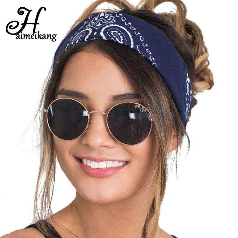 Haimeikang Cashew Flowers Printed Elastic Hair Bands Headbands for Women Sports