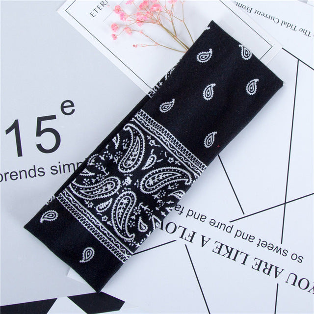 Haimeikang Cashew Flowers Printed Elastic Hair Bands Headbands for Women Sports