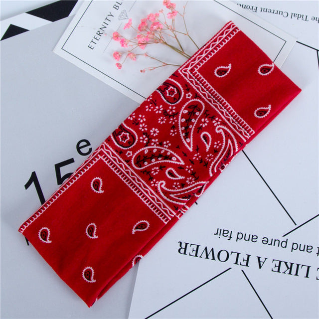 Haimeikang Cashew Flowers Printed Elastic Hair Bands Headbands for Women Sports