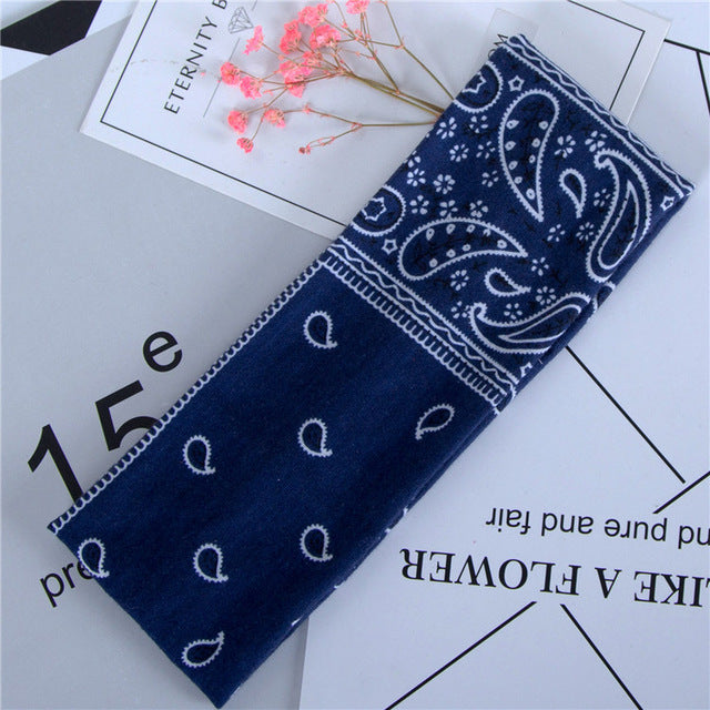Haimeikang Cashew Flowers Printed Elastic Hair Bands Headbands for Women Sports