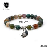 Natural Stone Bead Buddhism Mala Bracelets Men Aventurine Amazonite Bracelet