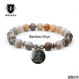 Natural Stone Bead Buddhism Mala Bracelets Men Aventurine Amazonite Bracelet