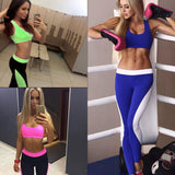 Patchwork Women Elastic Fitness Sport Yoga Suit Running Training Gym Pants