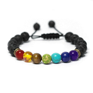 7 Chakra Bracelet Healing Heart Charm Bracelets 2017 Wrist Mala Beads stone Adjustable