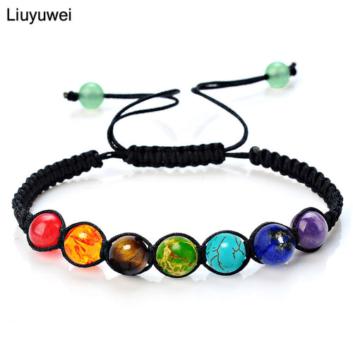Liuyuwei 6mm Men Chakra Jewelry Bracelet Femme Bracelets Women Natural Stone