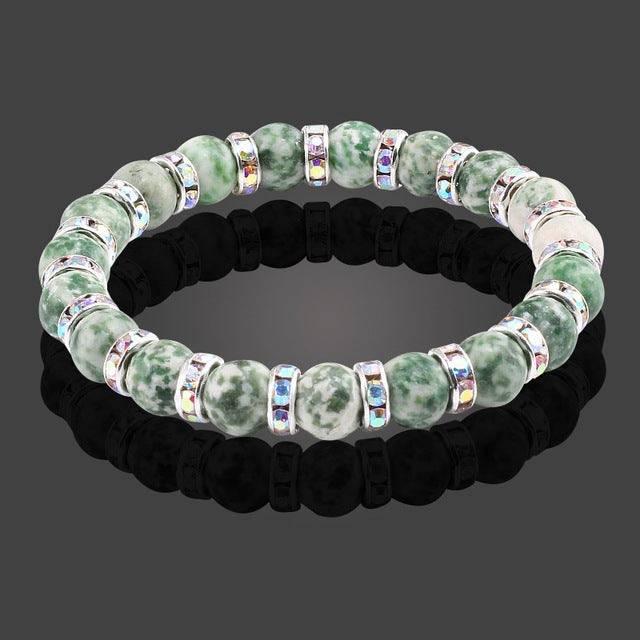 New Fashion Classic Natural Stone Bracelet Crystal Green Bead Bracelets