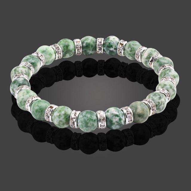 New Fashion Classic Natural Stone Bracelet Crystal Green Bead Bracelets