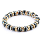 New Men Woman Classic Hematite Beads Bracelet Beaded Black Yoga Mantra Prayer