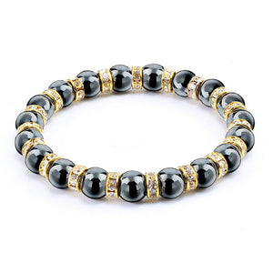 New Men Woman Classic Hematite Beads Bracelet Beaded Black Yoga Mantra Prayer