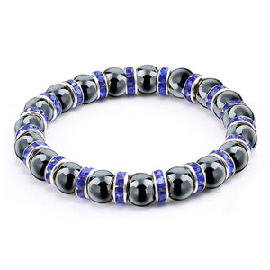 New Men Woman Classic Hematite Beads Bracelet Beaded Black Yoga Mantra Prayer