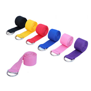 Women Yoga Stretch Strap Multi-Colors D-Ring Belt Fitness Exercise Gym Rope