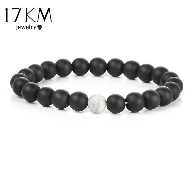 Fashion 2 Color Distance Men Bracelet Jewelry For Men Women Fashion Stone Beads