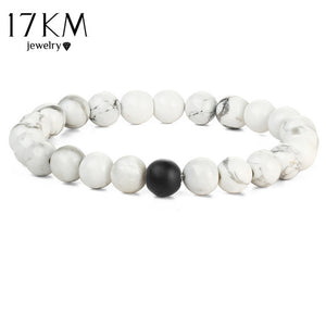 Fashion 2 Color Distance Men Bracelet Jewelry For Men Women Fashion Stone Beads