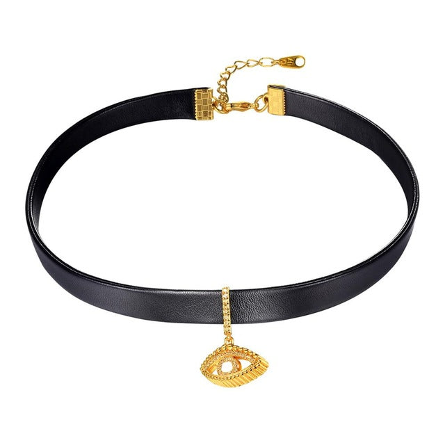 U7 Chokers Necklace Gold/Silver Color Allah/Eyes Choker Charm Accessories Women
