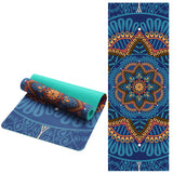 5 MM Lotus Pattern Suede TPE Yoga Mat Pad Non-slip Slimming Exercise Fitness