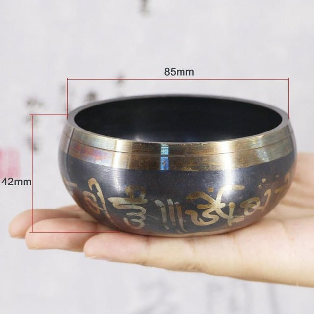 Buddhism Tibetan Singing Bowl Hand Hammered Yoga Copper Chakra Meditation Bowl
