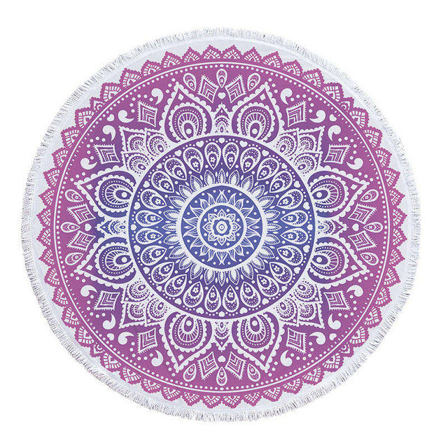 Mandala Microfiber Fabric Towel Beach Towel for Adult Yoga Mat Tassel