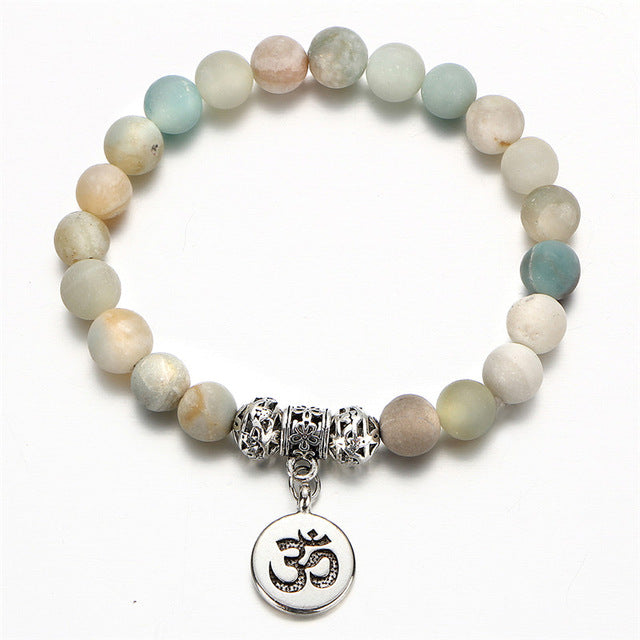 Vintage Yoga Pendant Strand Bracelets For Women Men New Natural Stone
