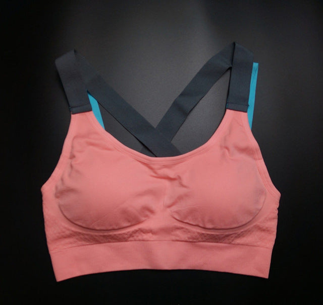 Push Up Women Sport Sports Bra Top For Fitness Yoga Cross Strap