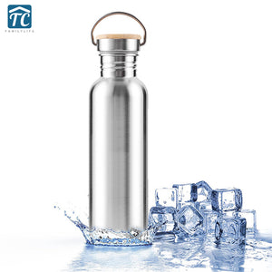 Stainless Steel Sports Water Bottle Flask Jar Camping Hiking Cycling Travel Yoga  350/500/750ML