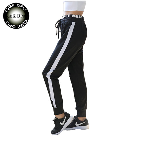 Spring black stretch waist fitness pantalon femme 2018 New arrival casual loose