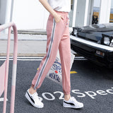 2018 Summer New Women Side Striped Joggers Sweatpants Women High Waist