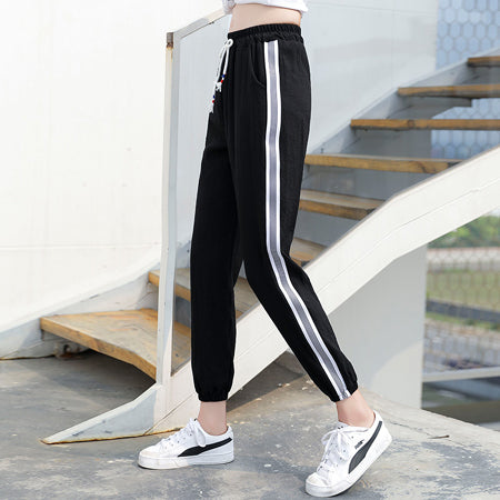 2018 Summer New Women Side Striped Joggers Sweatpants Women High Waist