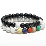 2 PCS Men's Beaded Buddha Bracelet Tiger Eye Yoga Meditation Jewelry