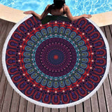 Bonenjoy Colorful Beach Towel Bohemia Style Round Tassel Yoga Mat Tapestry