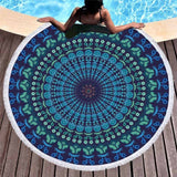 Bonenjoy Colorful Beach Towel Bohemia Style Round Tassel Yoga Mat Tapestry