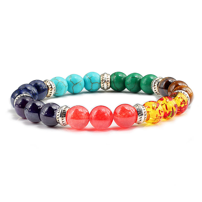 Fashion 7 Chakra Bracelet Women Men Natural Stone Bracelets Male Fitness Yoga