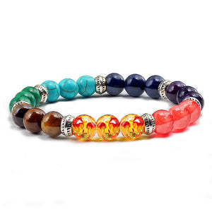 Fashion 7 Chakra Bracelet Women Men Natural Stone Bracelets Male Fitness Yoga